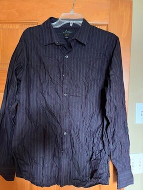 Marc Anthony Men's plumShirt with Subtle green Stripes